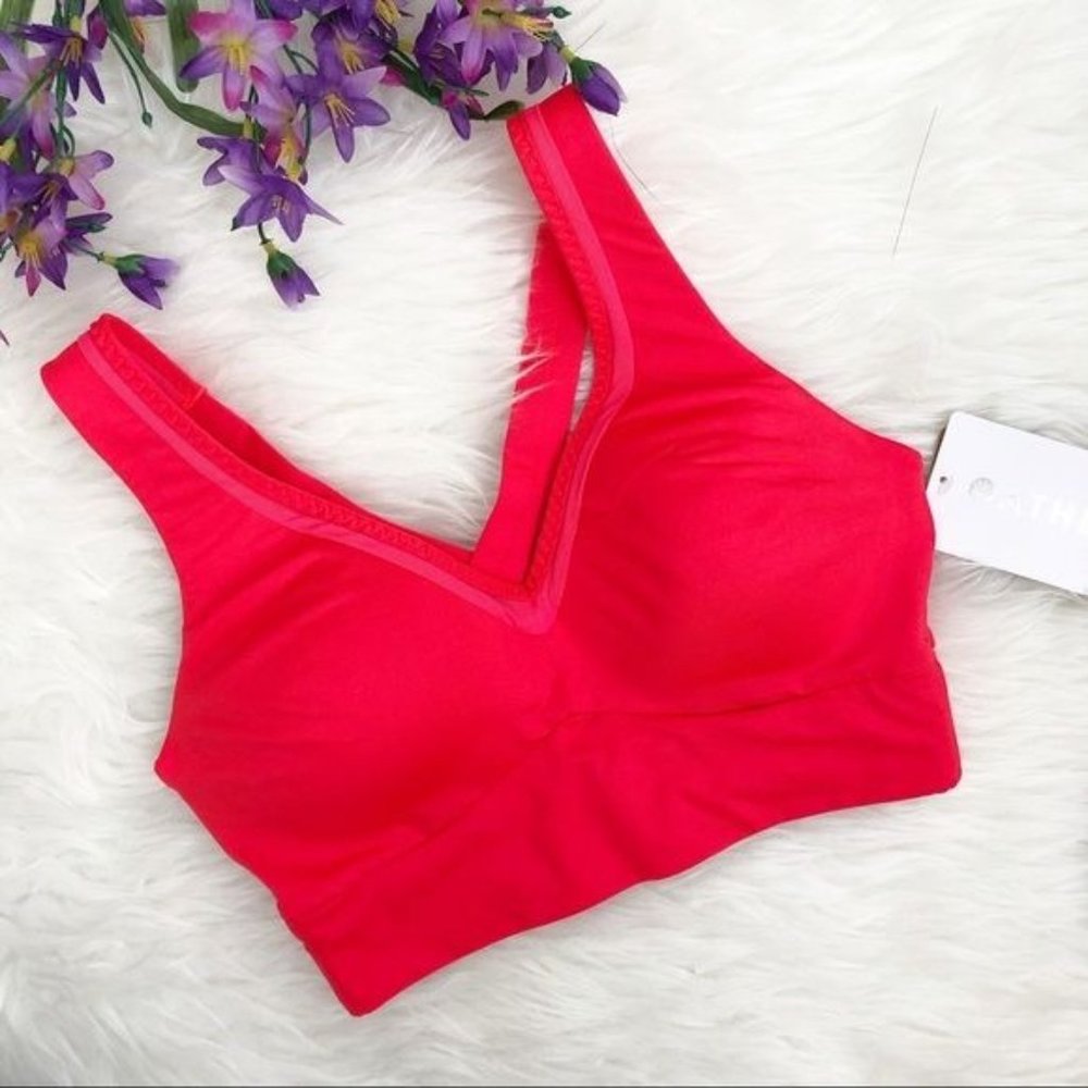 Athleta Women Be Bold Sport Bra Size X Small Red Crossback Straps